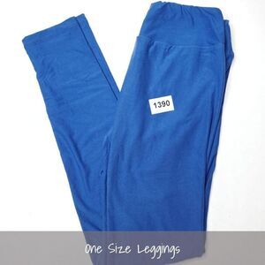 LuLaRoe OS Solid Leggings Blue NEW